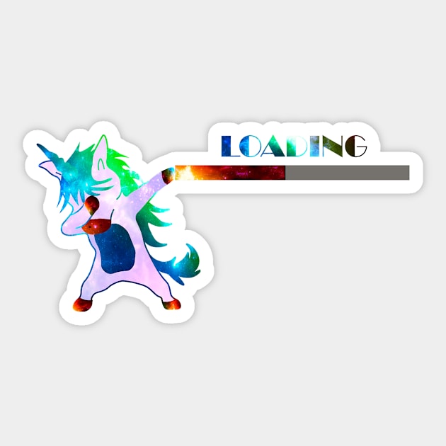 Dabbing Unicorn still Loading Sticker by VenusAMShop